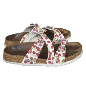 Birkenstock Birkis Cherry Strappy Cork Slip on Sandals Size 38